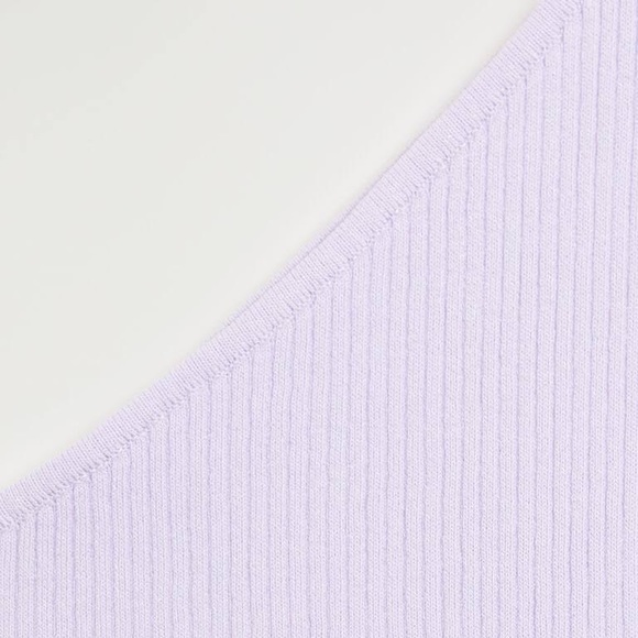 MANGO TOP ASYMMETRIC RIBBED Size S Color: ECRU/OFF WHITE - Picture 3 of 9